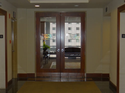 Entry Doors to Brown & Brown, Attorneys at Law in St
