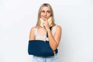 Woman in St. Louis, MO, after an accident