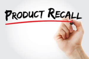 A person underlying the words "Product Recall"