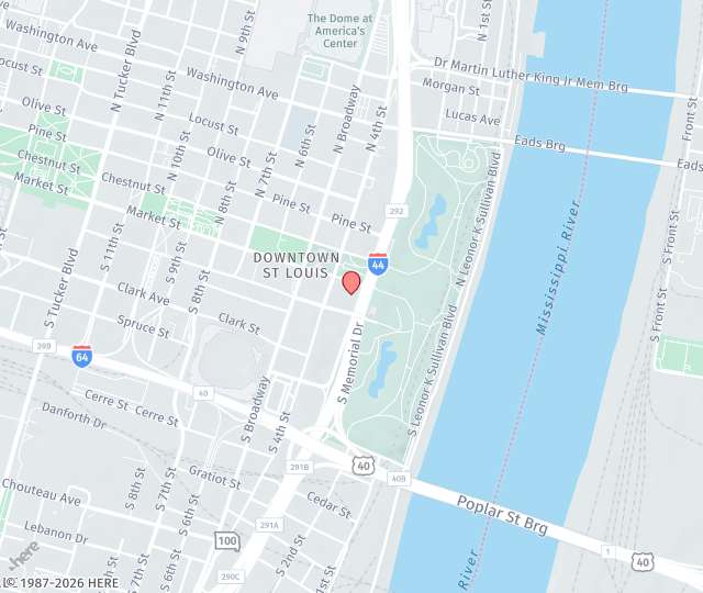 Location Map: 1 Memorial Drive St. Louis, Missouri 63102