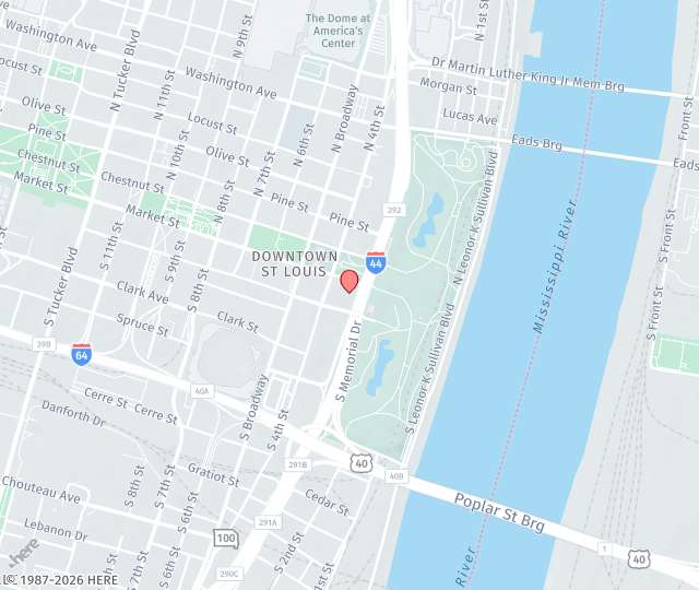 Location Map: 1 Memorial Drive St. Louis, Missouri 63102